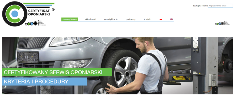 Serwis internetowy – Certyfikat oponiarski