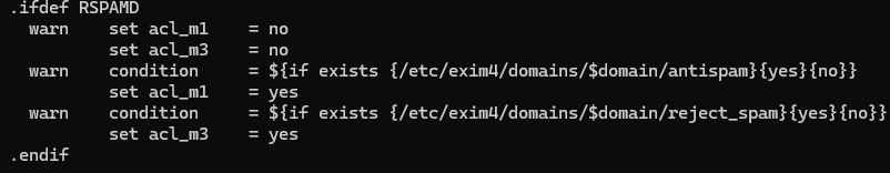 Konfiguracja acl_check_rcpt w Exim dla RSPAMD