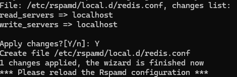 Podsumowanie konfiguracji RSPAMD