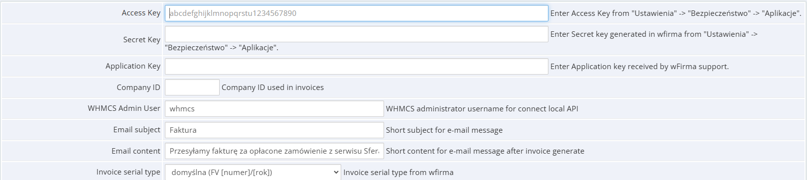 Integrator wFirma